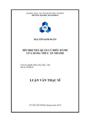 Luận văn thạc sĩ khoa học máy tính hỗ trợ nhà quản lý điều hành cửa hàng thức ăn nhanh