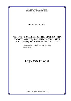 Luận văn thạc sĩ địa chất dầu khí ứng dụng ảnh hưởng của biến đổi thứ sinh đến khả năng thấm chứa dầu khí của trầm tích oligoxen hạ mỏ x bồn trũng cửu long
