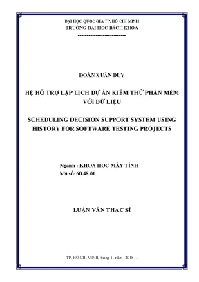 Luận văn thạc sĩ khoa học máy tính hệ hỗ trợ lập lịch dự án kiểm thử phần mềm với dữ liệu