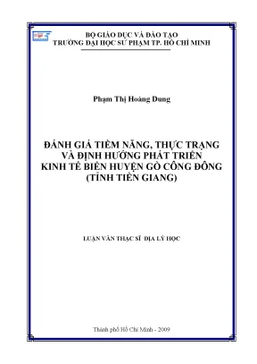 Luận văn thạc sĩ địa lý học đánh giá tiềm năng thực trạng và định hướng phát triển kinh tế biển huyện gò công đông tỉnh tiền giang