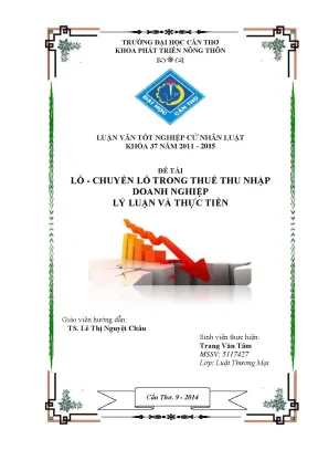 Luận văn tốt nghiệp lỗ chuyển lỗ trong thuế thu nhập doanh nghiệp lý luận và thực tiễn