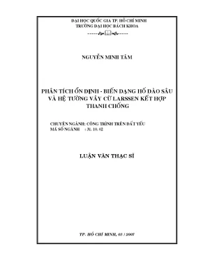 Luận văn thạc sĩ công trình trên đất yếu phân tích ổn định biến dạng hố đào sâu và hệ tường vây cừ larssen kết hợp thanh chống