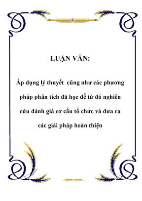 Luận văn áp dụng lý thuyết cũng như các phương pháp phân tích đã học để từ đó nghiên cứu đánh giá cơ cấu tổ chức và đưa ra các giải pháp hoàn thiện