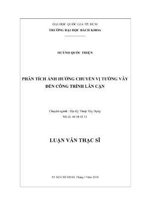 Luận văn thạc sĩ địa kỹ thuật xây dựng phân tích ảnh hưởng chuyển vị tường vây đến công trình lân cận