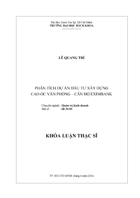 Luận văn thạc sĩ quản trị kinh doanh phân tích dự án đầu tư xây dựng cao ốc văn phòng căn hộ eximbank