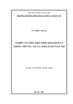 Luận văn thạc sĩ du lịch nghiên cứu điều kiện triển khai dịch vụ không tiếp xúc tại các khách sạn ở hà nội