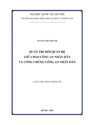 Luận văn thạc sĩ báo chí quản trị mối quan hệ giữa báo công an nhân dân và công chúng công an nhân dân