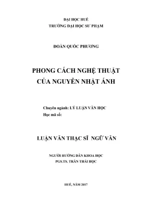 Luận văn thạc sĩ ngữ văn phong cách nghệ thuật của nguyễn nhật ánh