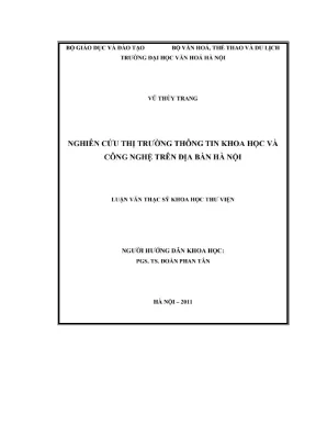 Luận văn thạc sĩ khoa học thư viện nghiên cứu thị trường thông tin khoa học và công nghệ trên địa bàn hà nội