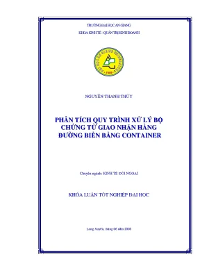Luận văn phân tích quy trình xử lý bộ chứng từ giao nhận hàng đường biển bằng container