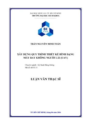 Luận văn thạc sĩ kỹ thuật hàng không xây dựng quy trình thiết kế hình dạng máy bay không người lái uav