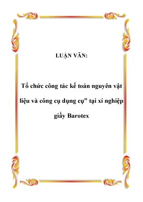 Luận văn tổ chức công tác kế toán nguyên vật liệu và công cụ dụng cụ tại xí nghiệp giầy barotex