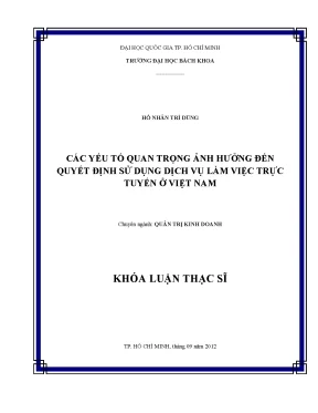 Luận văn thạc sĩ quản trị kinh doanh các yếu tố quan trọng ảnh hưởng đến quyết định sử dụng dịch vụ trực tuyến ở việt nam
