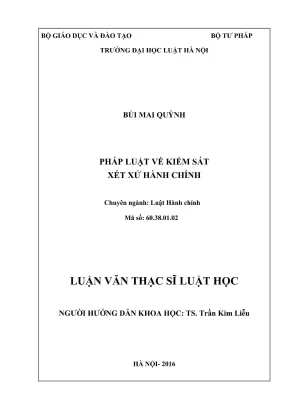 Luận văn thạc sĩ luật học pháp luật về kiểm sát xét xử hành chính