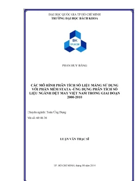 Luận văn thạc sĩ toán ứng dụng các mô hình phân tích số liệu mảng sử dụng với phần mềm stata ứng dụng phân tích số liệu ngành dệt may việt nam trong giai đoạn 2000 2010