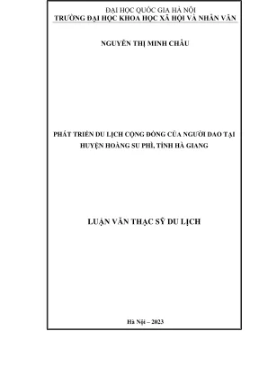 Luận văn thạc sĩ du lịch phát triển du lịch cộng đồng của người dao tại huyện hoàng su phì tỉnh hà giang