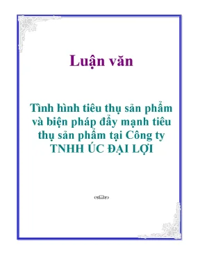 Luận văn tình hình tiêu thụ sản phẩm và biện pháp đẩy mạnh tiêu thụ sản phẩm tại công ty tnhh úc đại lợi