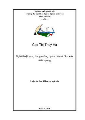 Luận văn thạc sĩ văn học nghệ thuật tự sự trong những người đàn bà tắm của thiết ngưng