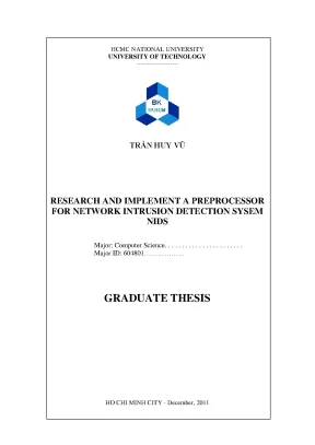 Luận văn thạc sĩ khoa học máy tính research and implement a preprocessor for network intrusion detection system nids
