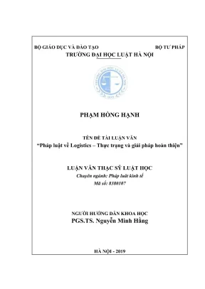 Luận văn thạc sĩ luật học pháp luật về logistics thực trạng và giải pháp hoàn thiện