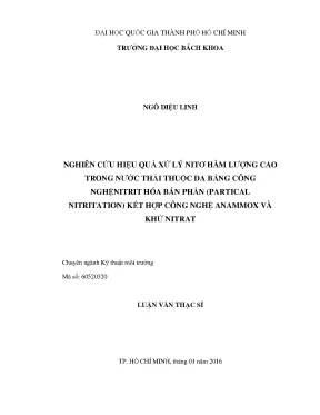 Luận văn thạc sĩ kỹ thuật môi trường nghiên cứu xử lý nitơ hàm lượng cao trong nước thải thuộc da bằng công nghệ nitrit hóa bán phần partical nitritation kết hợp công nghệ anammox và khử nitrat