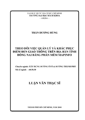 Luận văn thạc sĩ kỹ thuật xây dựng nghiên cứu ứng dụng gprs trong việc quản lý và xử lý điểm đen giao thông trên địa bàn tỉnh đồng nai