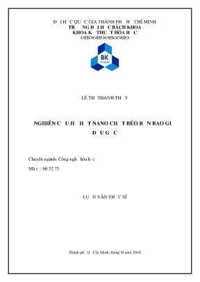 Luận văn thạc sĩ công nghệ hóa học nghiên cứu hệ hạt nano chất béo rắn bao giữ dầu gấc