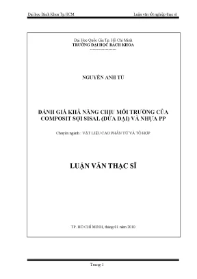 Luận văn thạc sĩ công nghệ vật liệu đánh giá khả năng chịu môi trường của composit sợi sisal dứa dại và nhựa pp