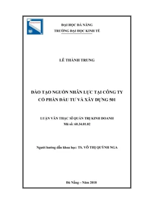 Luận văn thạc sĩ quản trị kinh doanh đào tạo nguồn nhân lực tại công ty cổ phần đầu tư và xây dựng 501