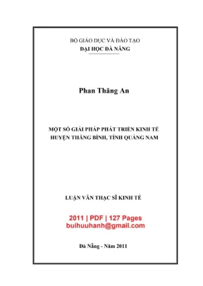 Luận văn thạc sĩ kinh tế một số giải pháp phát triển kinh tế huyện thăng bình tỉnh quảng nam