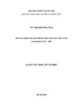 Luận văn thạc sĩ văn học đề tài chiến tranh trong tiểu thuyết việt nam giai đoạn 1975 1985