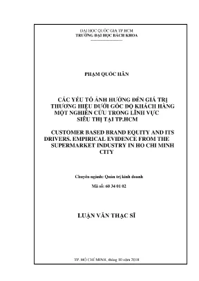 Luận văn thạc sĩ quản trị kinh doanh các yếu tố ảnh hưởng đến giá trị thương hiệu dưới góc độ khách hàng một nghiên cứu trong lĩnh vực siêu thị tại tp hcm