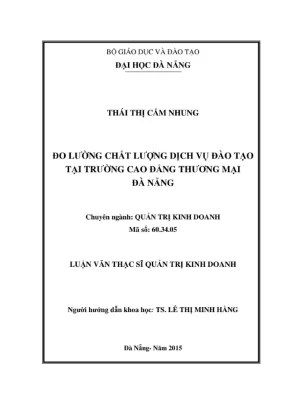 Luận văn thạc sĩ quản trị kinh doanh đo lường chất lượng dịch vụ đào tạo tại trường cao đẳng thương mại đà nẵng