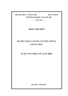 Luận văn thạc sĩ luật học di chúc bằng văn bản có công chứng chứng thực
