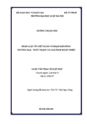Luận văn thạc sĩ luật học pháp luật về chế tài do vi phạm hợp đồng thương mại thực trạng và giải pháp hoàn thiện