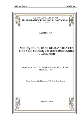 Luận văn thạc sĩ tâm lý học nghiên cứu sự đánh giá bản thân của sinh viên trường đại học công nghiệp quảng ninh