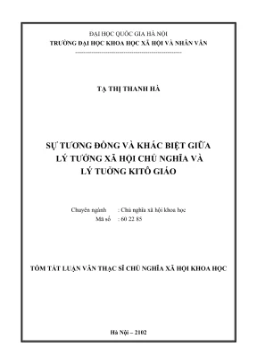 Luận văn thạc sĩ chủ nghĩa xã hội khoa học sự tương đồng và khác biệt giữa lý tưởng xã hội chủ nghĩa và lý tưởng kitô giáo