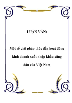 Luận văn đề tài một số giải pháp thúc đẩy hoạt động kinh doanh xuất nhập khẩu xăng dầu của việt nam