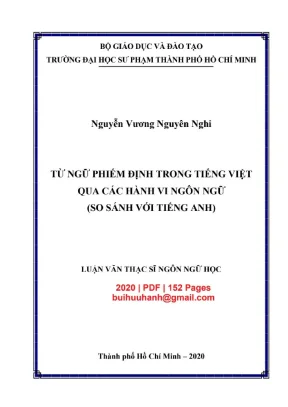 Luận văn thạc sĩ ngôn ngữ học từ ngữ phiếm định trong tiếng việt qua các hành vi ngôn ngữ so sánh với tiếng anh