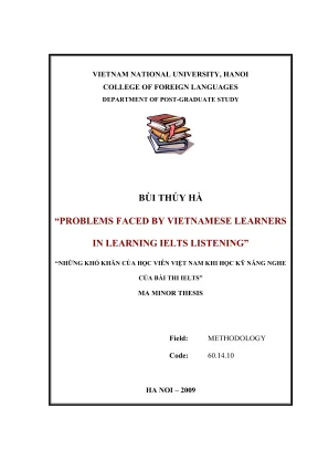 Luận văn thạc sĩ ngôn ngữ học problems faced by vietnamese learners in learning ielts listening