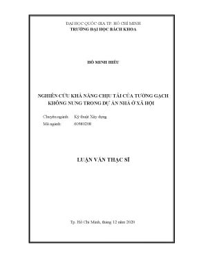 Luận văn thạc sĩ kỹ thuật xây dựng nghiên cứu khả năng chịu tải của tường gạch không nung trong dự án nhà ở xã hội