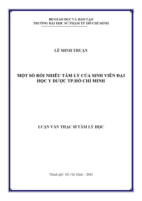 Luận văn thạc sĩ tâm lý học một số rối nhiễu tâm lý của sinh viên đại học y dược tp hồ chí minh