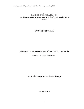 Luận văn thạc sĩ ngôn ngữ học những yếu tố đóng vai trò thuyết tình thái trong câu tiếng việt
