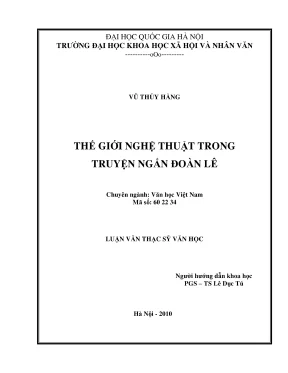 Luận văn thạc sĩ văn học thế giới nghệ thuật trong truyện ngắn đoàn lê