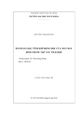 Luận văn thạc sĩ kỹ thuật hàng không đánh giá đặc tính khí động học của máy bay bình thuốc trừ sâu tích hợp