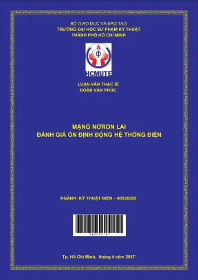 Mạng nơron lai đánh giá ổn định động hệ thống điện luận văn thạc sĩ