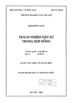Luận văn thạc sĩ luật học trách nhiệm dân sự trong hợp đồng