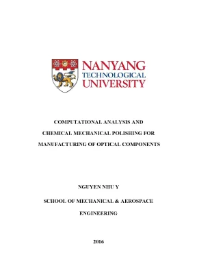 Luận án tiến sĩ computational analysis and chemical mechanical polishing for manufacturing of optical components