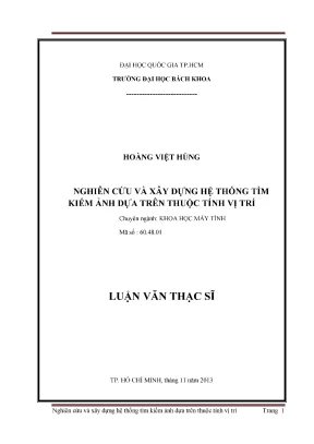 Luận văn thạc sĩ khoa học máy tính nghiên cứu và xây dựng hệ thống tìm kiếm ảnh dựa trên thuộc tính vị trí