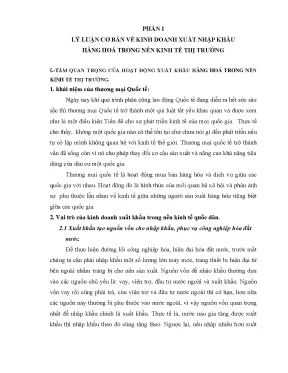 Luận văn một số biện pháp nhằm đẩy mạnh hoạt động kinh doanh xuất nhập khẩu hàng hóa ở công ty donimex